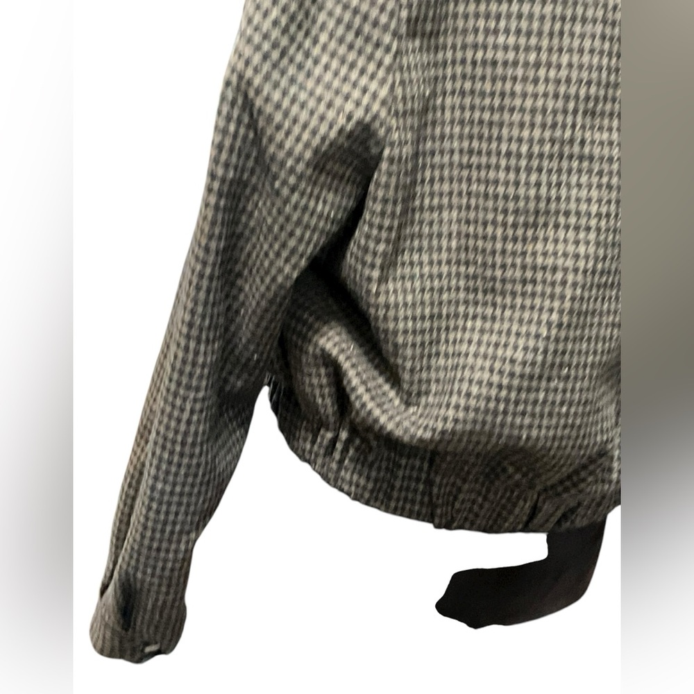 Braebrook Vintage wool houndstooth blazer leather collar & a cinched waist. 9/10 - Picture 10 of 15